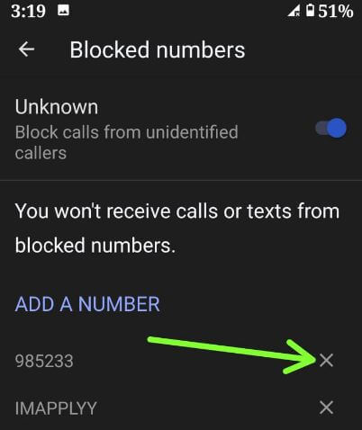 Blocca un numero sul telefono Android