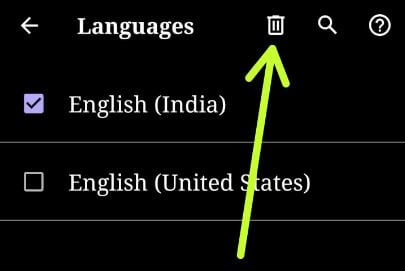 Rimuovi la lingua in Android 10