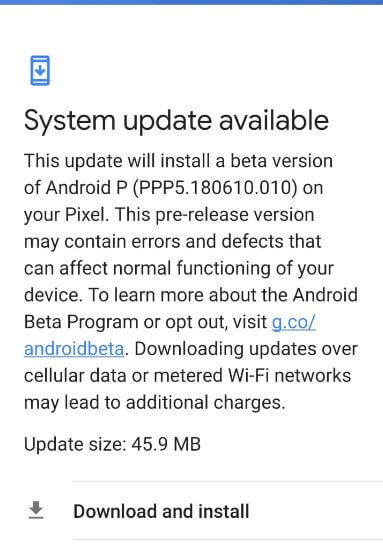 Come scaricare e installare Android P Beta 4 nel tuo Google Pixel, Pixel 2 XL