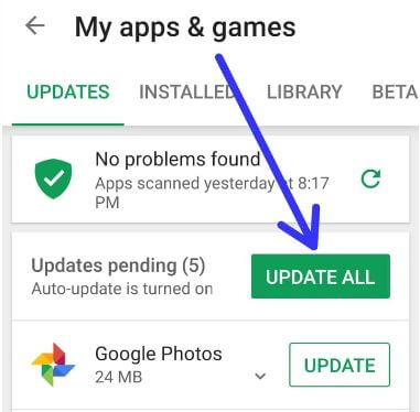 L'app della fotocamera non funziona correttamente Android Pie