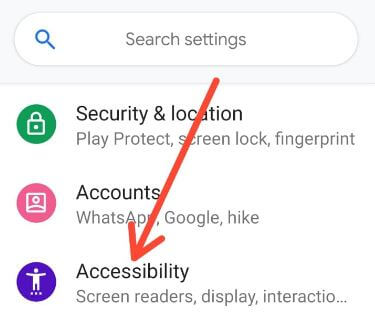 Come attivare / disattivare l'accessibilità su Android 9 Pie