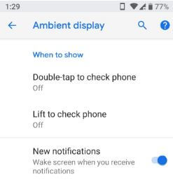 Come utilizzare la visualizzazione ambientale in Android P 9.0