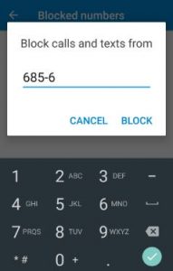 bloccare il numero di telefono su Nougat