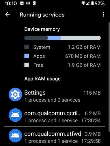 Come visualizzare i processi in esecuzione e l'utilizzo della CPU in Android 10, 9 (Pie), 8.1 (Oreo) e versioni precedenti