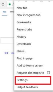 tap-on-impostazioni-chrome-browser
