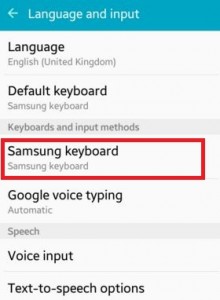 Tocca l'opzione Tastiera Samsung