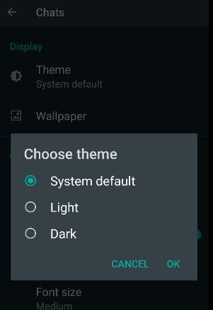 Come abilitare la modalità Dark di WhatsApp su Android 10, 9 Pie