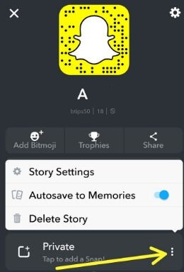 Modifica le impostazioni della storia privata di Snapchat in Android