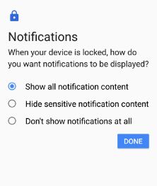 Scegli la notifica quando Pixel 2 è bloccato