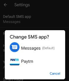 Come modificare l'app SMS predefinita su Pixel 3