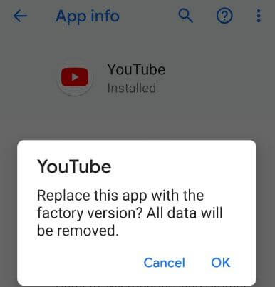 Disinstalla gli ultimi aggiornamenti dell'app su Pixel 3 XL